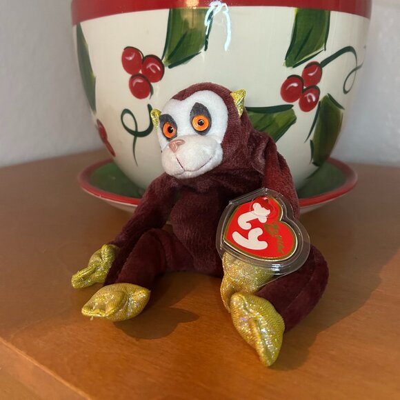 TY Beanie Baby - THE MONKEY Chinese Zodiac with hang tag and tush tag - Picture 1 of 1